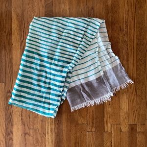 Teal Striped Scarf